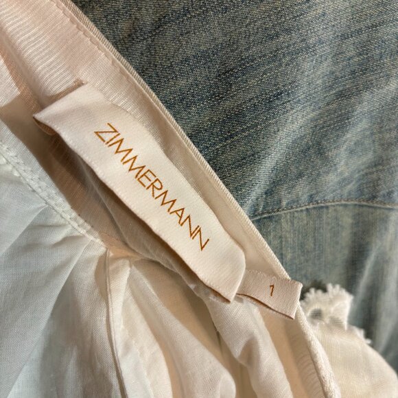 Zimmermann Postcard Appliqué 3D Flower Silk Linen Skirt Ivory RARE - Picture 8 of 8